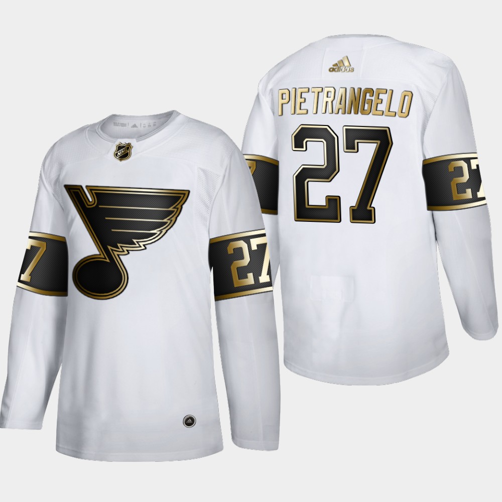 St. Louis Blues #27 Alex Pietrangelo Men Adidas White Golden Edition Limited Stitched NHL Jersey